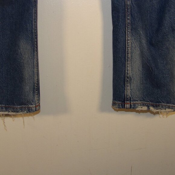 Zara Destructed Midrise Blue Jeans Sz 4 - Picture 4 of 11